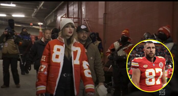 taylor swift bundles up in 87 puffer coat to cheer