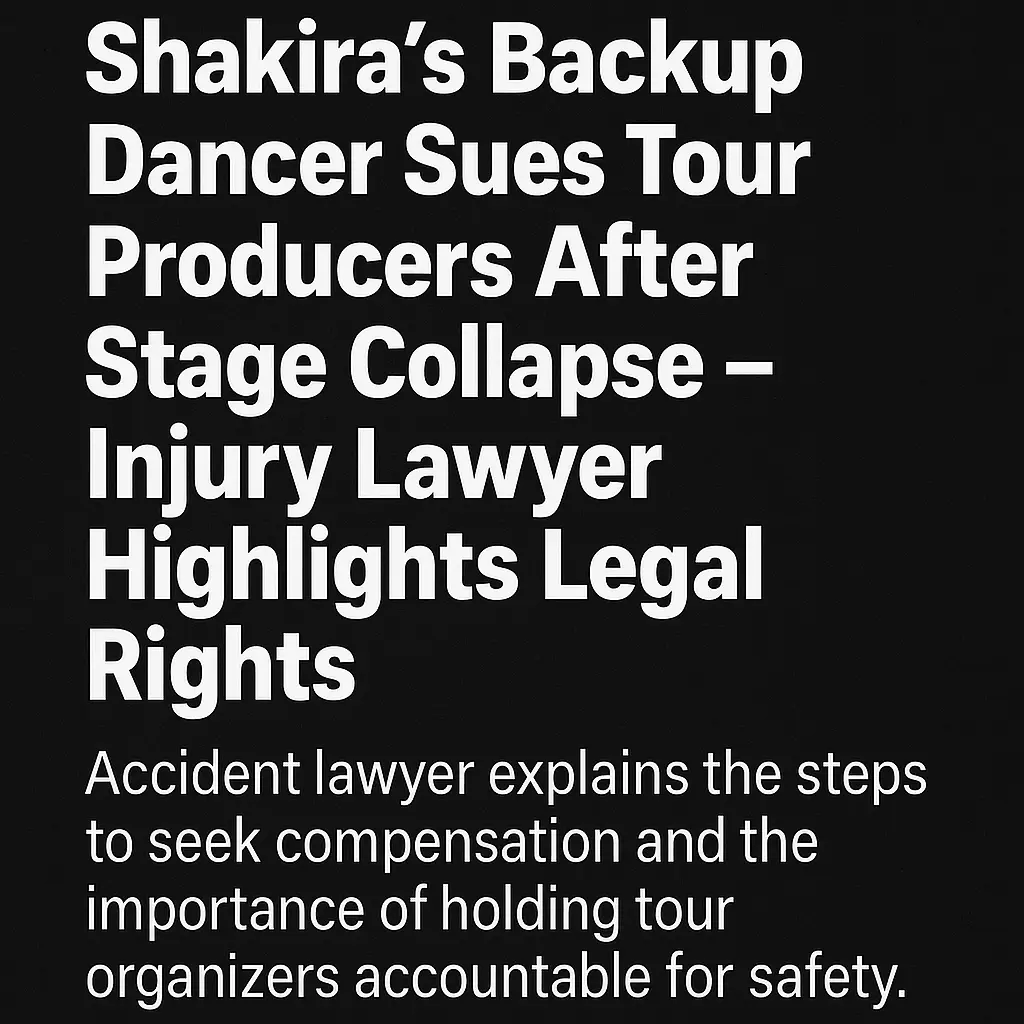 Shakira’s Backup Dancer Sues Tour Producers After Stage Collapse – Injury Lawyer Highlights Legal Rights 1 Shakira’s Backup Dancer Sues Tour Producers After Stage Collapse