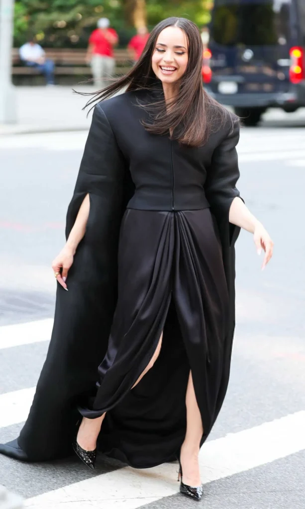 sofia carson in a black ensemble was seen in madison square park in new york 3
