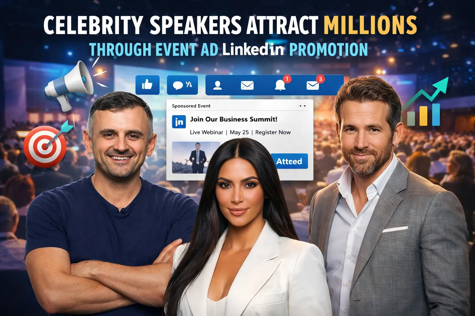 Celebrity Speakers Attract Millions Through Event Ad LinkedIn Promotion
